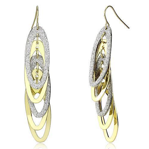 Alamode Gold+Rhodium Iron Earrings with No Stone - Alamode