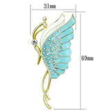 Alamode Flash Gold White Metal Brooches with Top Grade Crystal in Clear - Alamode