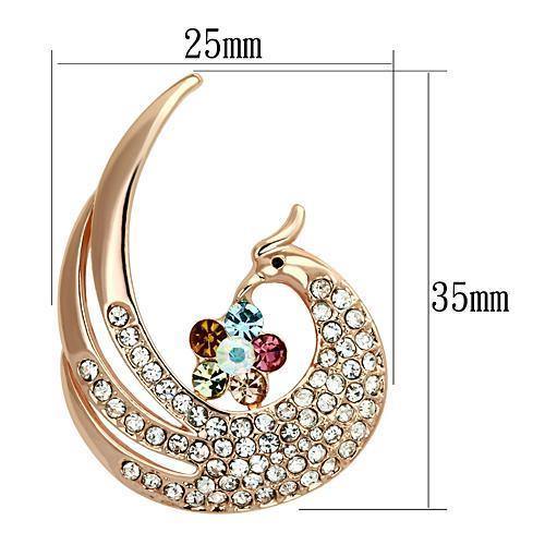 Alamode Flash Rose Gold White Metal Brooches with Top Grade Crystal in Multi Color - Alamode