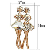 Alamode Flash Rose Gold White Metal Brooches with Synthetic Synthetic Glass in Clear - Alamode - Flyclothing LLC