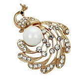 Alamode Flash Rose Gold White Metal Brooches with Synthetic Pearl in White - Alamode - Flyclothing LLC