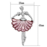 Alamode Imitation Rhodium White Metal Brooches with Top Grade Crystal in Clear - Alamode - Flyclothing LLC