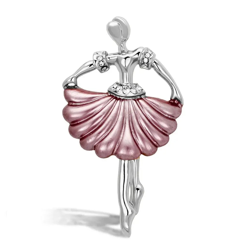 Alamode Flash Rose Gold White Metal Brooches with Top Grade Crystal in Clear - Alamode - Flyclothing LLC