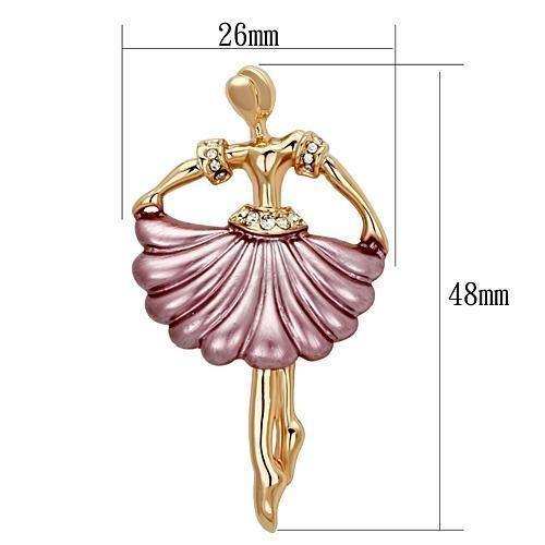Alamode Flash Rose Gold White Metal Brooches with Top Grade Crystal in Clear - Alamode - Flyclothing LLC