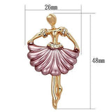 Alamode Flash Rose Gold White Metal Brooches with Top Grade Crystal in Clear - Alamode