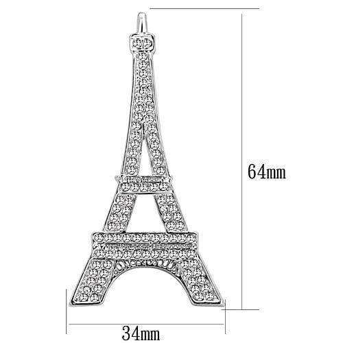 Alamode Imitation Rhodium White Metal Brooches with Top Grade Crystal in Clear - Alamode - Flyclothing LLC