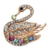 Alamode Flash Rose Gold White Metal Brooches with Top Grade Crystal in Multi Color - Alamode