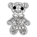 Alamode Imitation Rhodium White Metal Brooches with Top Grade Crystal in Clear - Alamode - Flyclothing LLC