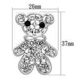 Alamode Imitation Rhodium White Metal Brooches with Top Grade Crystal in Clear - Alamode - Flyclothing LLC