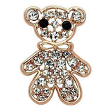 Alamode Flash Rose Gold White Metal Brooches with Top Grade Crystal in Clear - Alamode