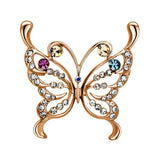 Alamode Imitation Rhodium White Metal Brooches with Top Grade Crystal in Multi Color - Alamode - Flyclothing LLC