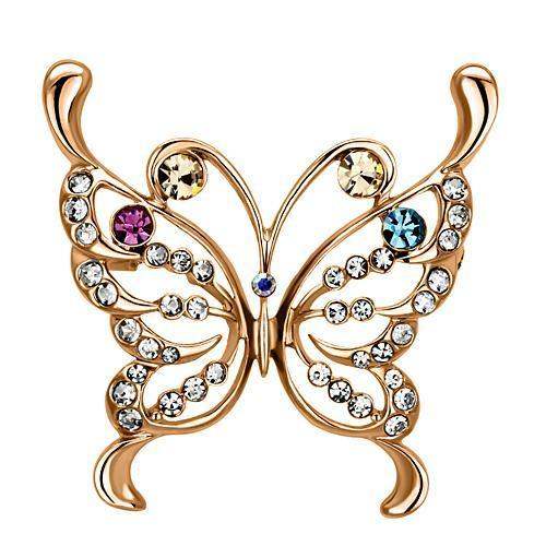 Alamode Flash Rose Gold White Metal Brooches with Top Grade Crystal in Multi Color - Alamode - Flyclothing LLC