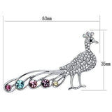 Alamode Imitation Rhodium White Metal Brooches with Top Grade Crystal in Multi Color - Alamode - Flyclothing LLC