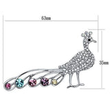 Alamode Imitation Rhodium White Metal Brooches with Top Grade Crystal in Multi Color - Alamode