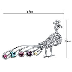 Alamode Imitation Rhodium White Metal Brooches with Top Grade Crystal in Multi Color