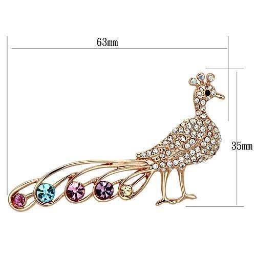 Alamode Flash Rose Gold White Metal Brooches with Top Grade Crystal in Multi Color - Alamode - Flyclothing LLC