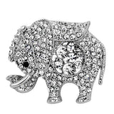 Alamode Imitation Rhodium White Metal Brooches with Top Grade Crystal in Clear - Alamode - Flyclothing LLC