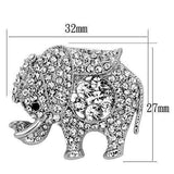 Alamode Imitation Rhodium White Metal Brooches with Top Grade Crystal in Clear - Alamode - Flyclothing LLC