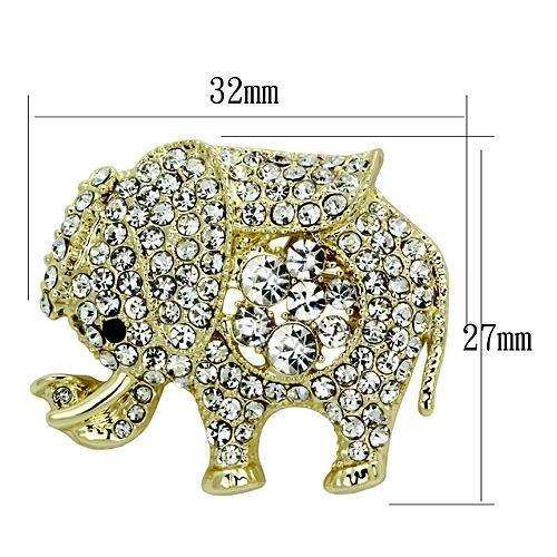 Alamode Flash Gold White Metal Brooches with Top Grade Crystal in Clear - Alamode - Flyclothing LLC