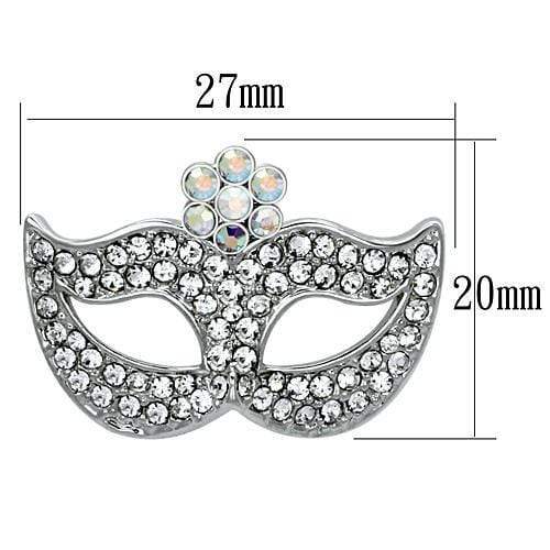 Alamode Imitation Rhodium White Metal Brooches with Top Grade Crystal in Aurora Borealis (Rainbow Effect) - Alamode - Flyclothing LLC