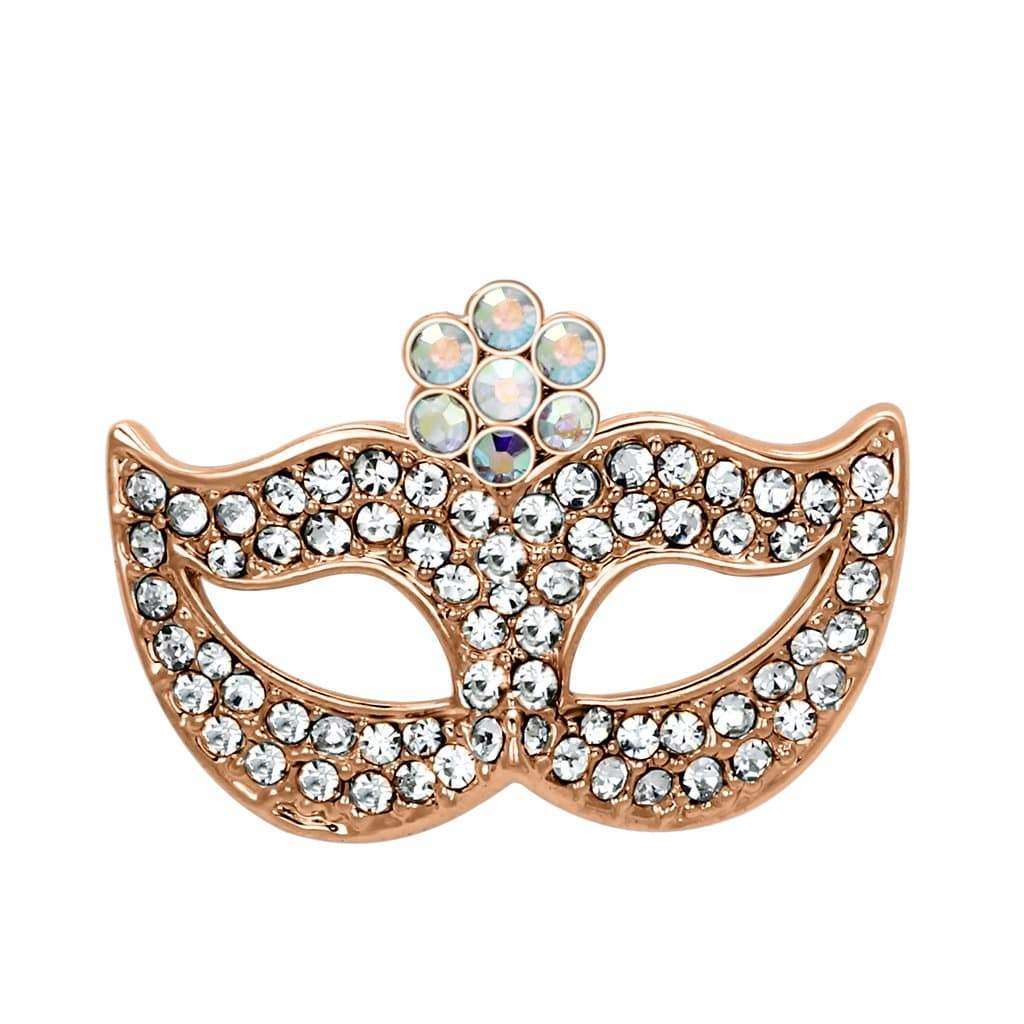 Alamode Imitation Rhodium White Metal Brooches with Top Grade Crystal in Aurora Borealis (Rainbow Effect) - Alamode - Flyclothing LLC