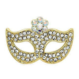 Alamode Flash Gold White Metal Brooches with Top Grade Crystal in Aurora Borealis (Rainbow Effect) - Alamode - Flyclothing LLC