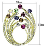 Alamode Flash Gold White Metal Brooches with Top Grade Crystal in Multi Color - Alamode