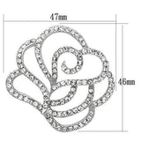Alamode Imitation Rhodium White Metal Brooches with Top Grade Crystal in Clear - Alamode - Flyclothing LLC
