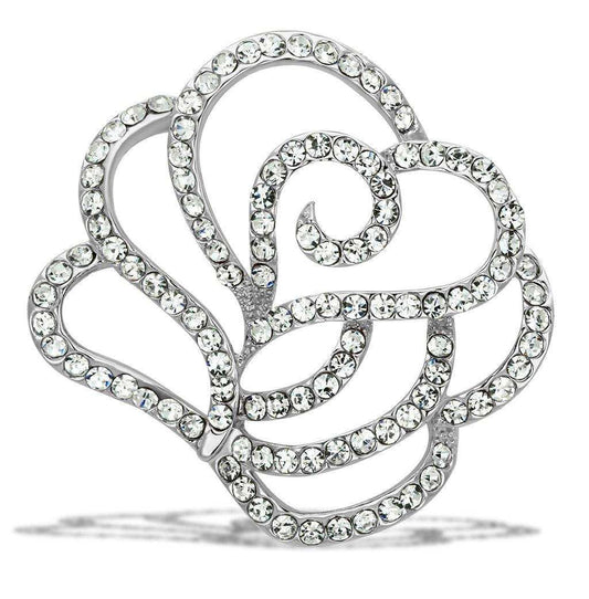 Alamode Flash Gold White Metal Brooches with Top Grade Crystal in Clear - Alamode - Flyclothing LLC