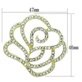 Alamode Flash Gold White Metal Brooches with Top Grade Crystal in Clear - Alamode