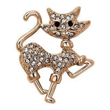 Alamode Flash Rose Gold White Metal Brooches with Top Grade Crystal in Clear - Alamode
