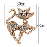 Alamode Flash Rose Gold White Metal Brooches with Top Grade Crystal in Clear - Alamode - Flyclothing LLC