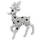 Alamode Imitation Rhodium White Metal Brooches with Top Grade Crystal in Jet - Alamode - Flyclothing LLC