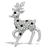 Alamode Flash Gold White Metal Brooches with Top Grade Crystal in Jet - Alamode - Flyclothing LLC