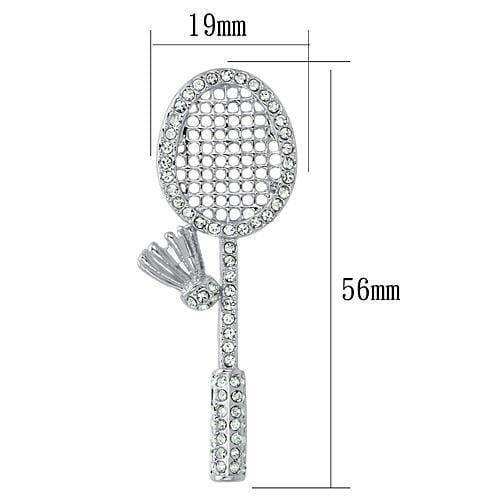 Alamode Imitation Rhodium White Metal Brooches with Top Grade Crystal in Clear - Alamode - Flyclothing LLC
