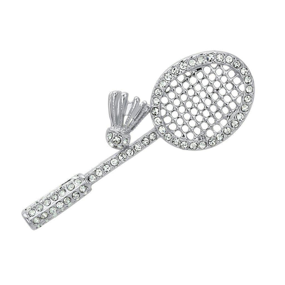 Alamode Flash Gold White Metal Brooches with Top Grade Crystal in Clear - Alamode