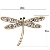 Alamode Flash Rose Gold White Metal Brooches with Top Grade Crystal in Clear - Alamode - Flyclothing LLC