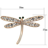 Alamode Flash Rose Gold White Metal Brooches with Top Grade Crystal in Clear - Alamode