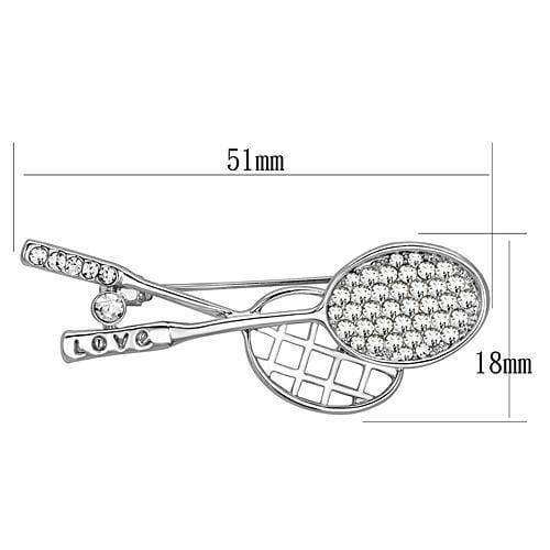 Alamode Imitation Rhodium White Metal Brooches with Top Grade Crystal in Clear - Alamode - Flyclothing LLC