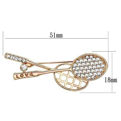 Alamode Flash Rose Gold White Metal Brooches with Top Grade Crystal in Clear - Alamode - Flyclothing LLC