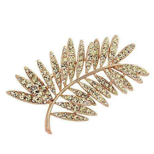 Alamode Flash Rose Gold White Metal Brooches with Top Grade Crystal in Light Peach - Alamode - Flyclothing LLC