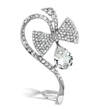 Alamode Flash Rose Gold White Metal Brooches with Synthetic Synthetic Glass in Clear - Alamode