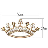 Alamode Flash Rose Gold White Metal Brooches with Synthetic Pearl in White - Alamode