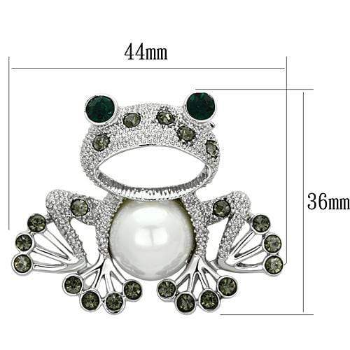 Alamode Imitation Rhodium White Metal Brooches with Synthetic Pearl in White - Alamode - Flyclothing LLC