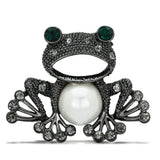 Alamode Ruthenium White Metal Brooches with Synthetic Pearl in White - Alamode - Flyclothing LLC