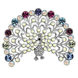 Alamode Imitation Rhodium White Metal Brooches with Top Grade Crystal in Multi Color - Alamode