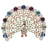 Alamode Flash Rose Gold White Metal Brooches with Top Grade Crystal in Multi Color - Alamode - Flyclothing LLC