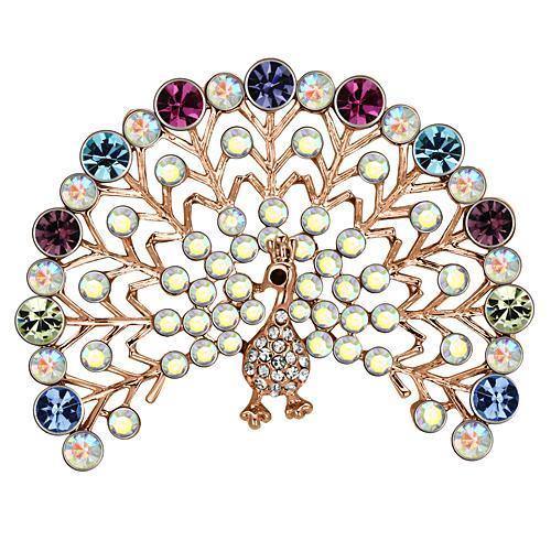Alamode Flash Rose Gold White Metal Brooches with Top Grade Crystal in Multi Color - Alamode