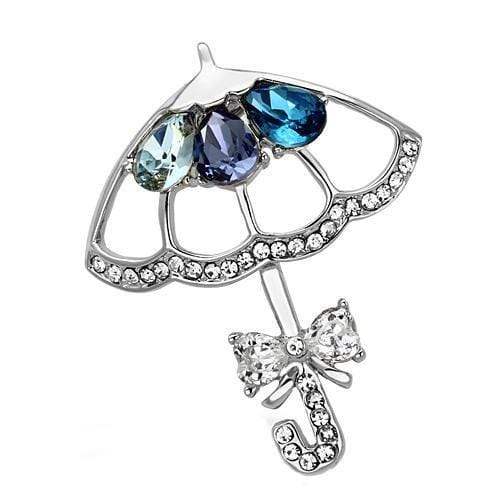 Alamode Imitation Rhodium White Metal Brooches with Synthetic Glass Bead in Multi Color - Alamode - Flyclothing LLC