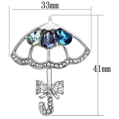 Alamode Imitation Rhodium White Metal Brooches with Synthetic Glass Bead in Multi Color - Alamode - Flyclothing LLC
